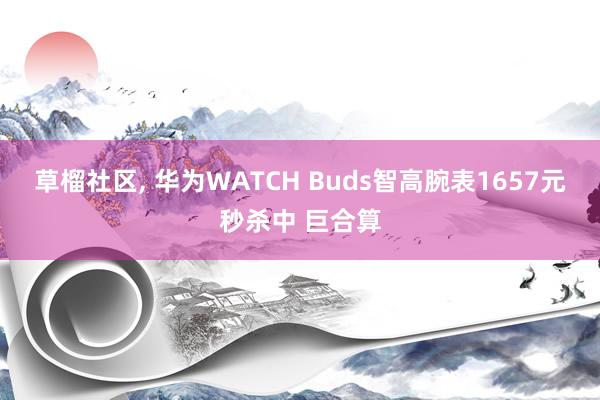 草榴社区, 华为WATCH Buds智高腕表1657元秒杀中 巨合算