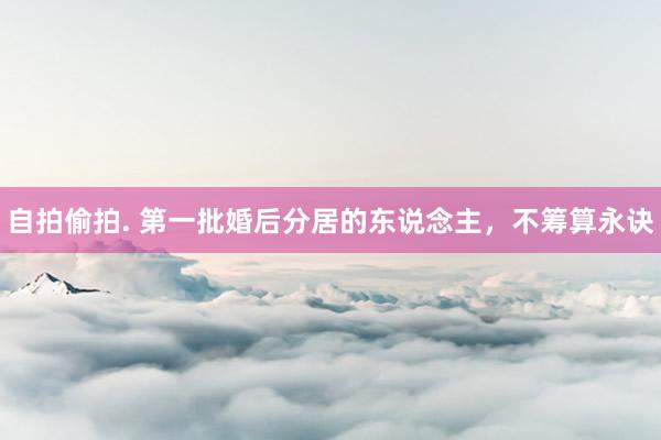 自拍偷拍. 第一批婚后分居的东说念主,不筹算永诀