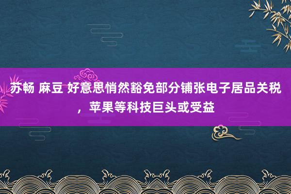 苏畅 麻豆 好意思悄然豁免部分铺张电子居品关税,苹果等科技巨头或受益