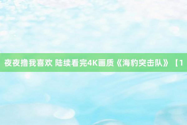 夜夜撸我喜欢 陆续看完4K画质《海豹突击队》【1